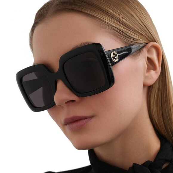 Gucci GG0896S 001 Square Sunglasses - Black/Grey main image 4